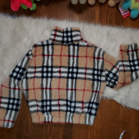 Honey & Sparkle Faux Fur Plaid Cropped Hoodie - Picture 5 of 11